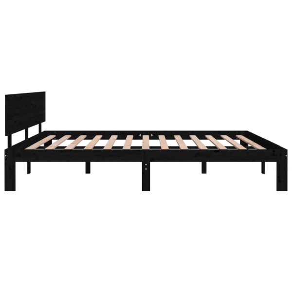 Estructura de cama madera maciza negro 180x200 cm