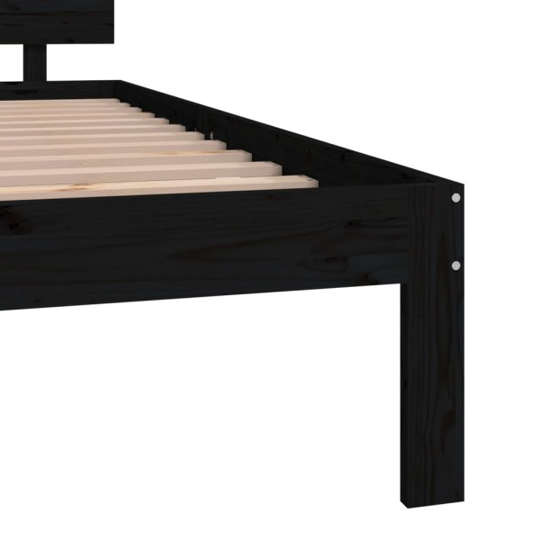 Estructura de cama madera maciza negro 180x200 cm