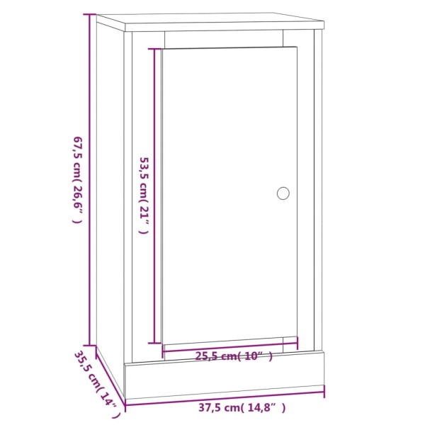 Aparador madera contrachapada roble ahumado 37,5x35,5x67,5 cm Aparador madera contrachapada roble ahumado 37,5x35,5x67,5 cm