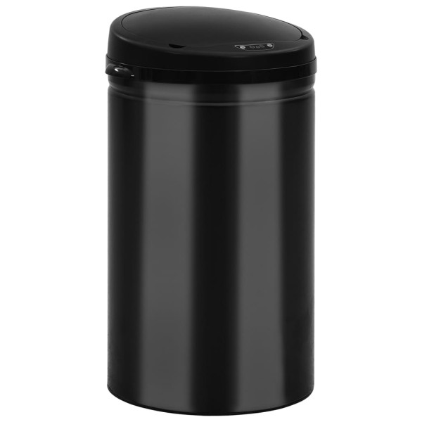 Cubo de basura con sensor automático 40L acero al carbono negro