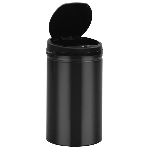 Cubo de basura con sensor automático 40L acero al carbono negro