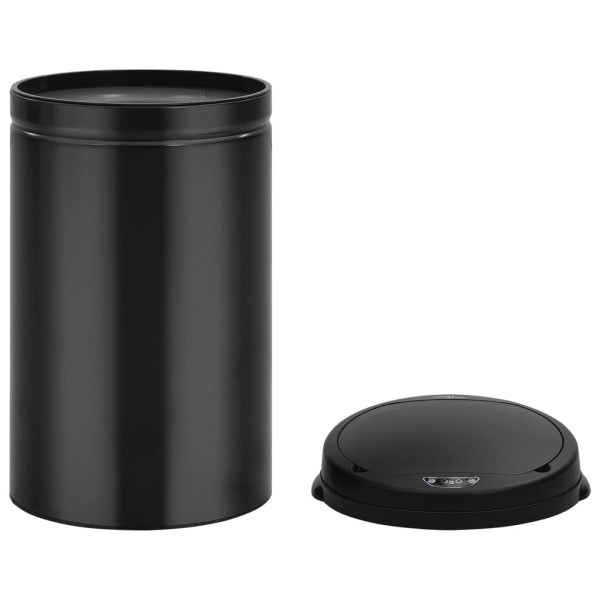 Cubo de basura con sensor automático 40L acero al carbono negro