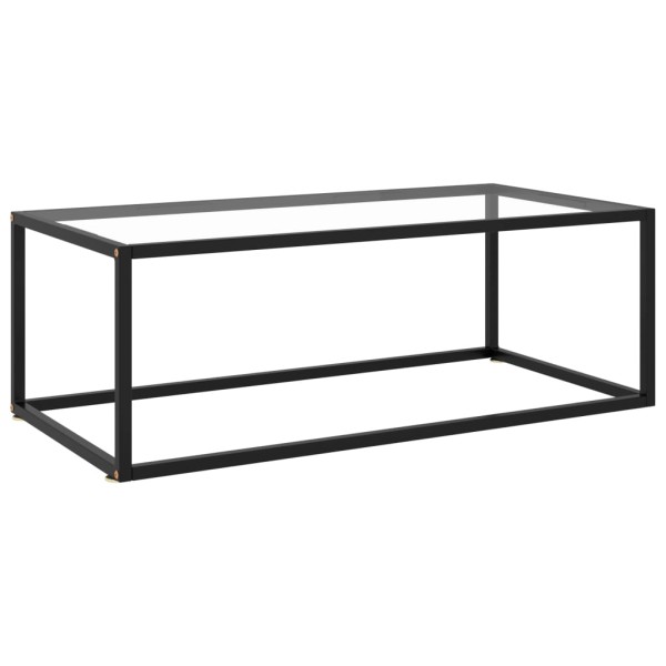 Mesa de centro negra con vidrio templado 100x50x35 cm Mesa de centro negra con vidrio templado 100x50x35 cm