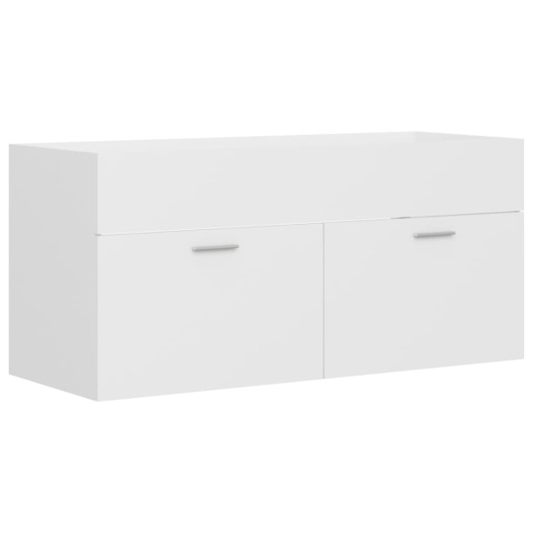 Armario para lavabo madera contrachapada blanco 100x38,5x46 cm Armario para lavabo madera contrachapada blanco 100x38,5x46 cm