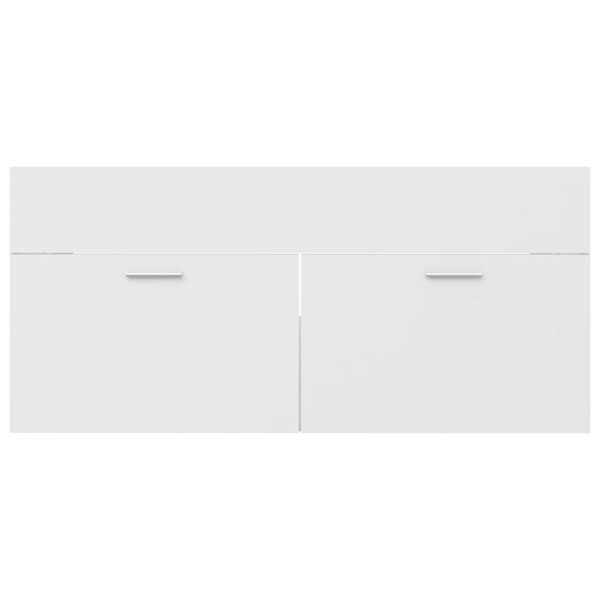 Armario para lavabo madera contrachapada blanco 100x38,5x46 cm Armario para lavabo madera contrachapada blanco 100x38,5x46 cm