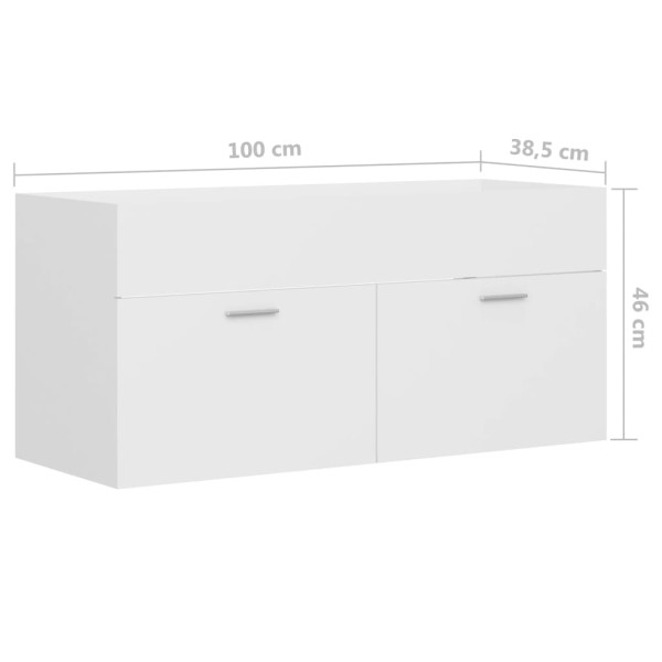 Armario para lavabo madera contrachapada blanco 100x38,5x46 cm Armario para lavabo madera contrachapada blanco 100x38,5x46 cm