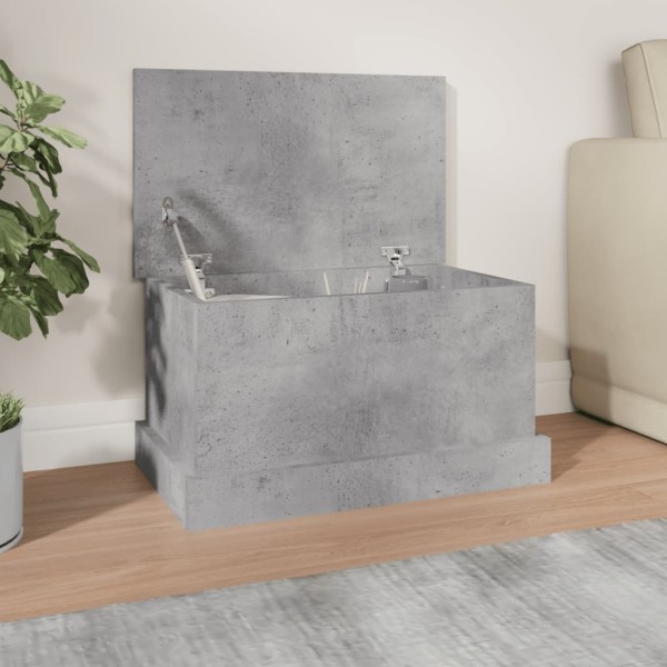 Baúl almacenaje madera contrachapada gris hormigón 50x30x28 cm Baúl almacenaje madera contrachapada gris hormigón 50x30x28 cm
