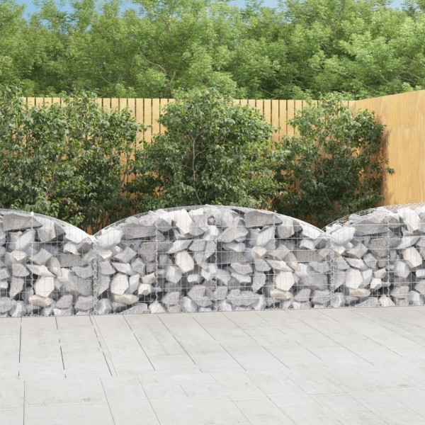 Cesta de gaviones forma arco hierro galvanizado 200x50x60/80 cm Cesta de gaviones forma arco hierro galvanizado 200x50x60/80 cm