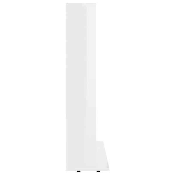 Estantería CD madera contrachapada blanco brillo 102x23x89,5 cm Estantería CD madera contrachapada blanco brillo 102x23x89,5 cm
