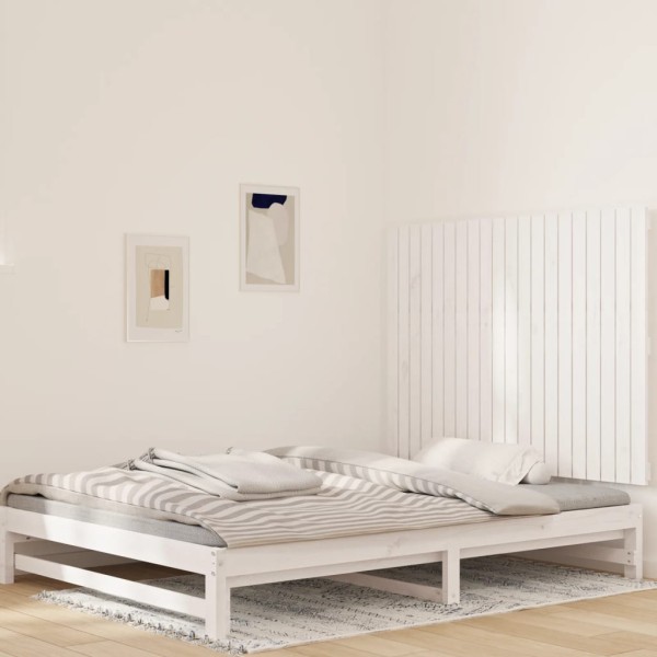 Cabecero de cama pared madera maciza pino blanco 127,5x3x90 cm Cabecero de cama pared madera maciza pino blanco 127,5x3x90 cm