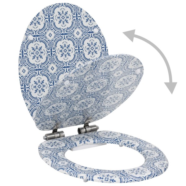 Asiento inodoro WC tapa de cierre suave MDF diseño porcelana Asiento inodoro WC tapa de cierre suave MDF diseño porcelana