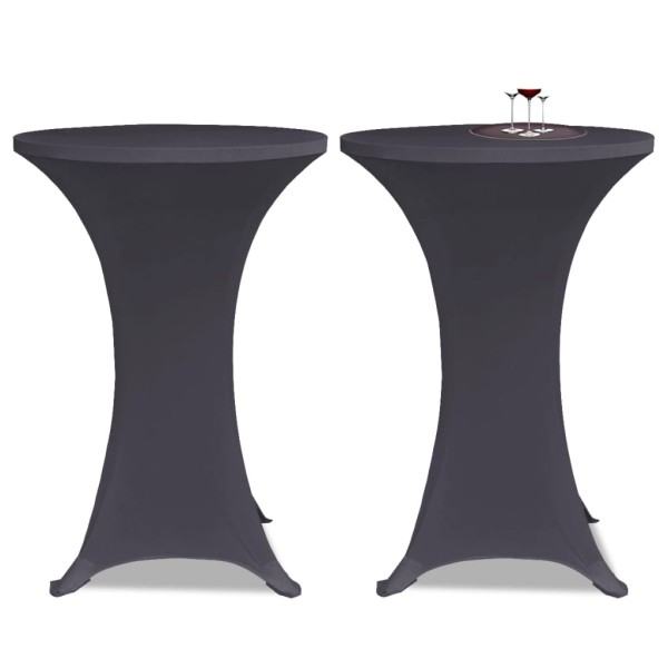 Funda elástica para mesa 2 unidades 70 cm gris antracita Funda elástica para mesa 2 unidades 70 cm gris antracita