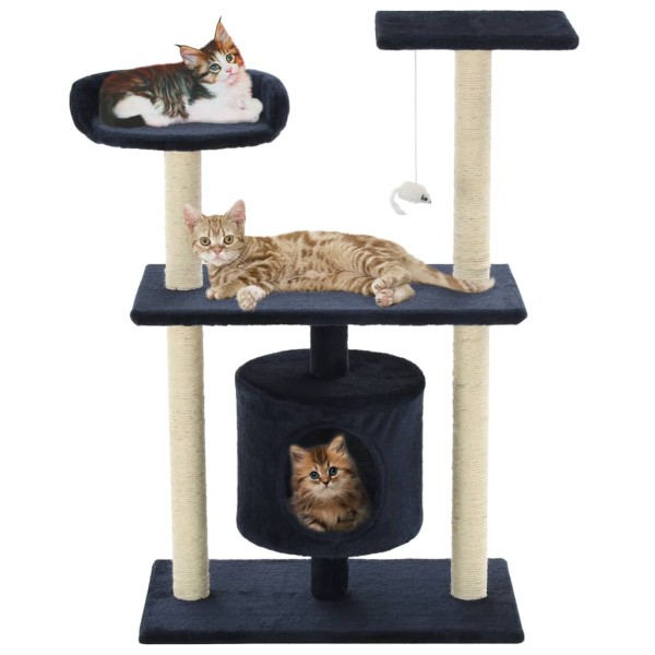 Rascador para gatos poste de sisal 95 cm azul oscuro Rascador para gatos poste de sisal 95 cm azul oscuro