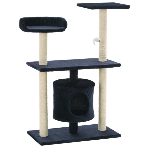 Rascador para gatos poste de sisal 95 cm azul oscuro Rascador para gatos poste de sisal 95 cm azul oscuro