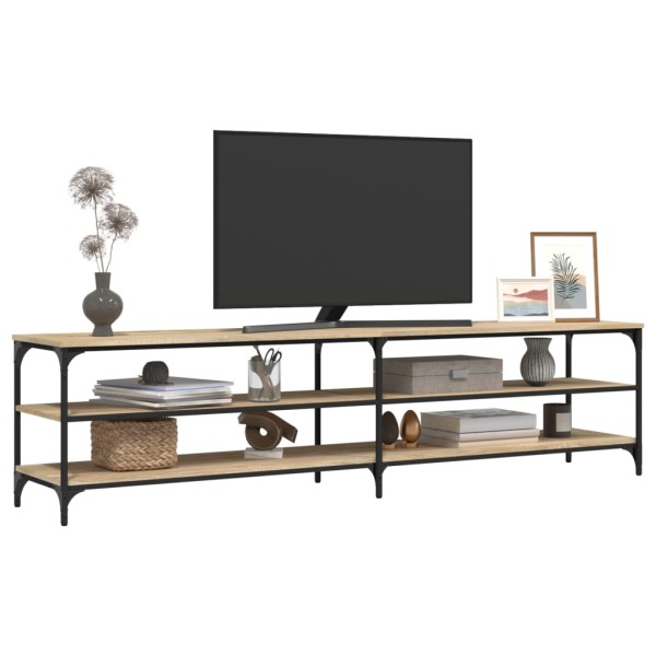 Mueble TV metal y madera contrachapada roble Sonoma 200x30x50cm Mueble TV metal y madera contrachapada roble Sonoma 200x30x50cm