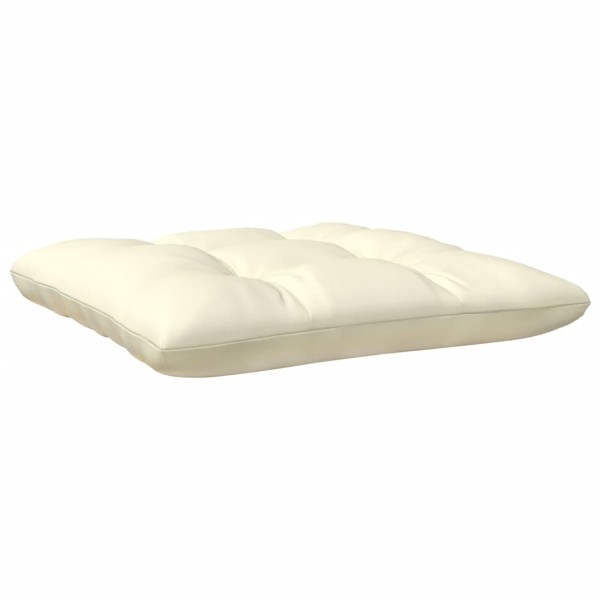 Taburete de jardín con cojín crema madera maciza de pino Taburete de jardín con cojín crema madera maciza de pino