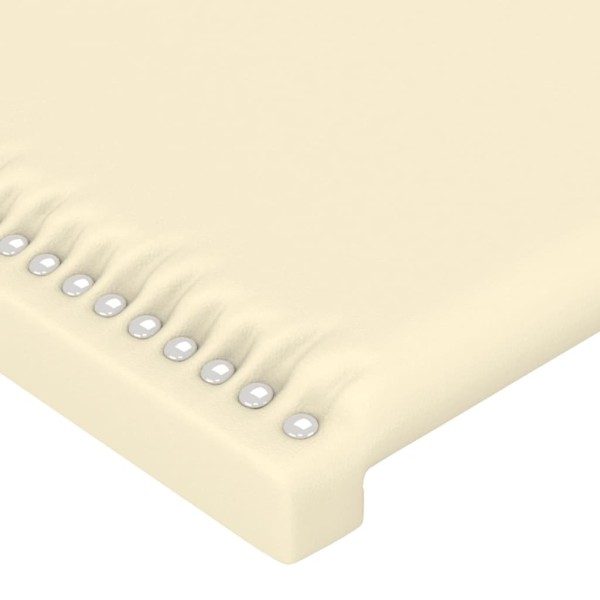 Cabecero con luces LED cuero sintético crema 80x5x118/128 cm Cabecero con luces LED cuero sintético crema 80x5x118/128 cm