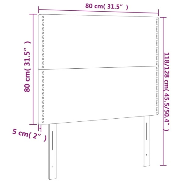 Cabecero con luces LED cuero sintético crema 80x5x118/128 cm Cabecero con luces LED cuero sintético crema 80x5x118/128 cm
