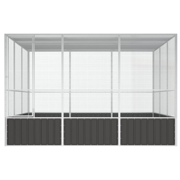 Jaula pájaros acero galvanizado antracita 302,5x324,5x211,5 cm Jaula pájaros acero galvanizado antracita 302,5x324,5x211,5 cm