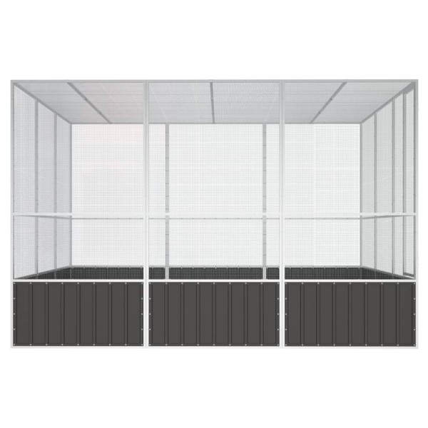 Jaula pájaros acero galvanizado antracita 302,5x324,5x211,5 cm Jaula pájaros acero galvanizado antracita 302,5x324,5x211,5 cm