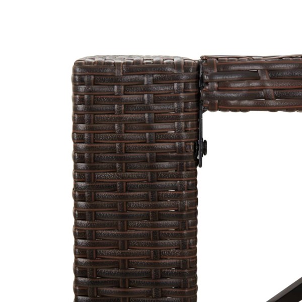 Mesa alta bar superficie vidrio ratán PE marrón 145x80x110 cm Mesa alta bar superficie vidrio ratán PE marrón 145x80x110 cm