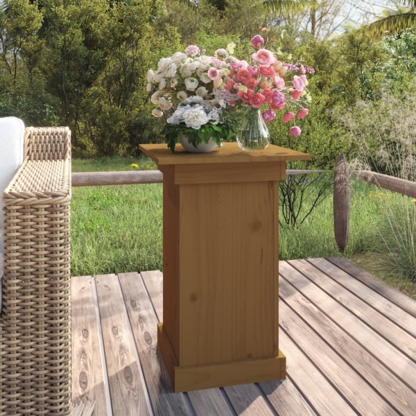 Soporte para plantas madera maciza pino marrón miel 40x40x60 cm Soporte para plantas madera maciza pino marrón miel 40x40x60 cm