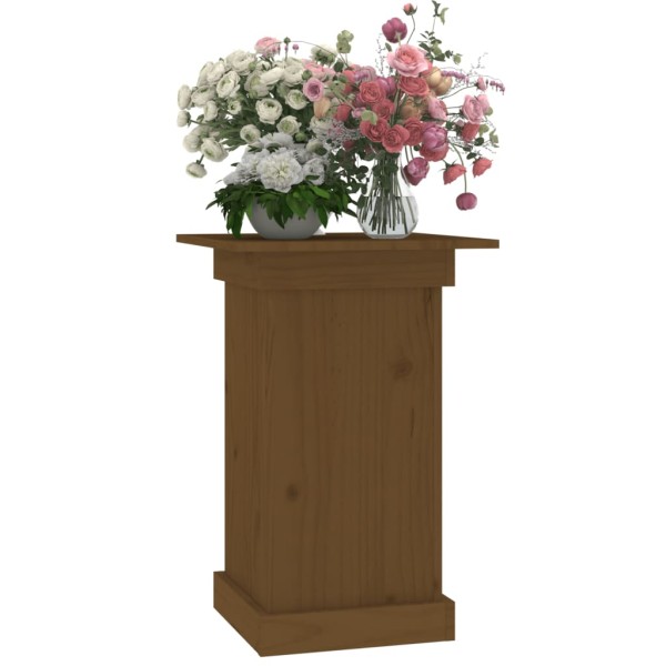 Soporte para plantas madera maciza pino marrón miel 40x40x60 cm Soporte para plantas madera maciza pino marrón miel 40x40x60 cm