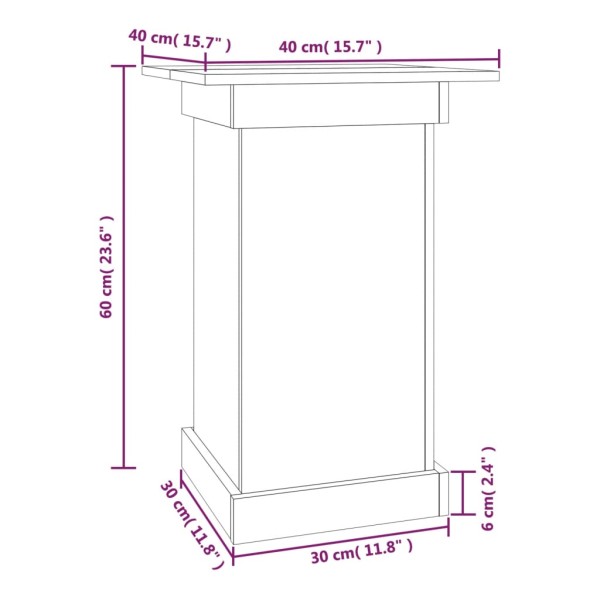 Soporte para plantas madera maciza pino marrón miel 40x40x60 cm Soporte para plantas madera maciza pino marrón miel 40x40x60 cm