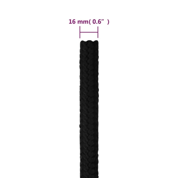 Cuerda de trabajo poliéster negro 16 mm 50 m Cuerda de trabajo poliéster negro 16 mm 50 m