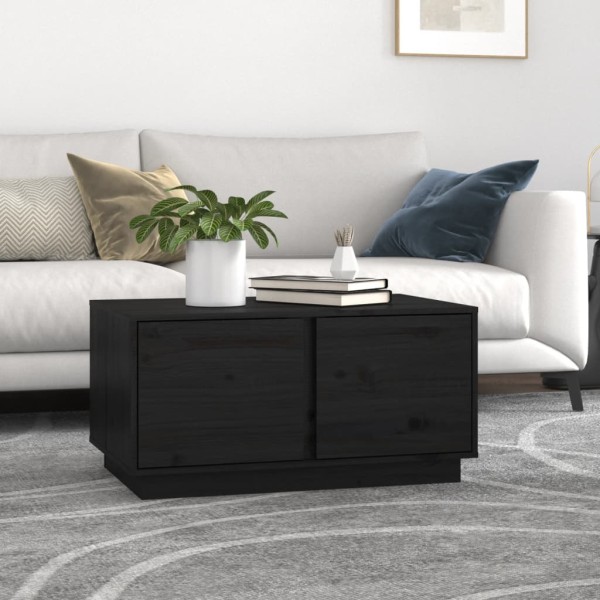 Mesa de centro madera maciza de pino negro 80x50x40 cm Mesa de centro madera maciza de pino negro 80x50x40 cm
