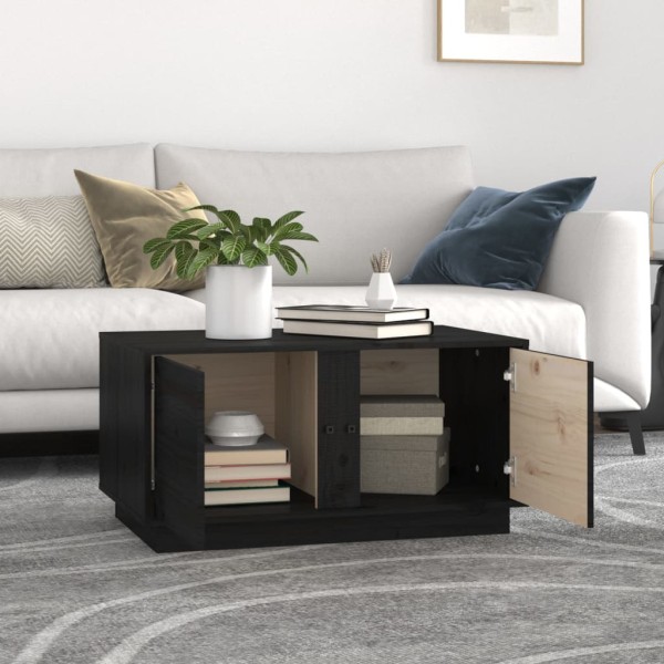 Mesa de centro madera maciza de pino negro 80x50x40 cm Mesa de centro madera maciza de pino negro 80x50x40 cm
