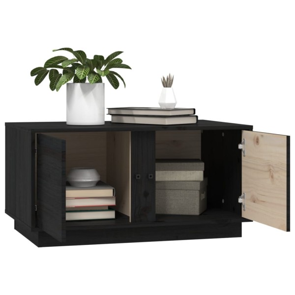 Mesa de centro madera maciza de pino negro 80x50x40 cm Mesa de centro madera maciza de pino negro 80x50x40 cm