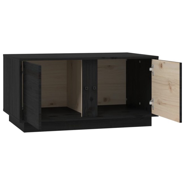 Mesa de centro madera maciza de pino negro 80x50x40 cm Mesa de centro madera maciza de pino negro 80x50x40 cm