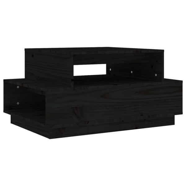 Mesa de centro madera maciza de pino negro 80x55x40,5 cm Mesa de centro madera maciza de pino negro 80x55x40,5 cm