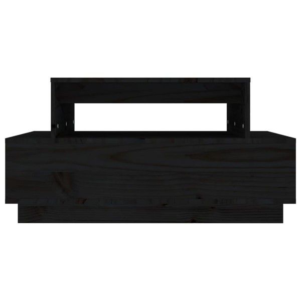 Mesa de centro madera maciza de pino negro 80x55x40,5 cm Mesa de centro madera maciza de pino negro 80x55x40,5 cm