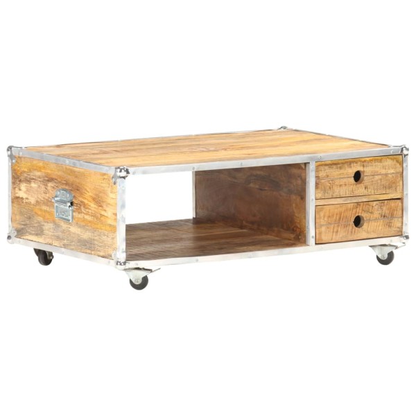 Mesa de centro de madera maciza de mango en bruto 89x59x33 cm Mesa de centro de madera maciza de mango en bruto 89x59x33 cm