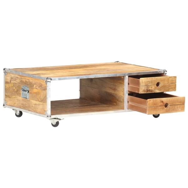 Mesa de centro de madera maciza de mango en bruto 89x59x33 cm Mesa de centro de madera maciza de mango en bruto 89x59x33 cm