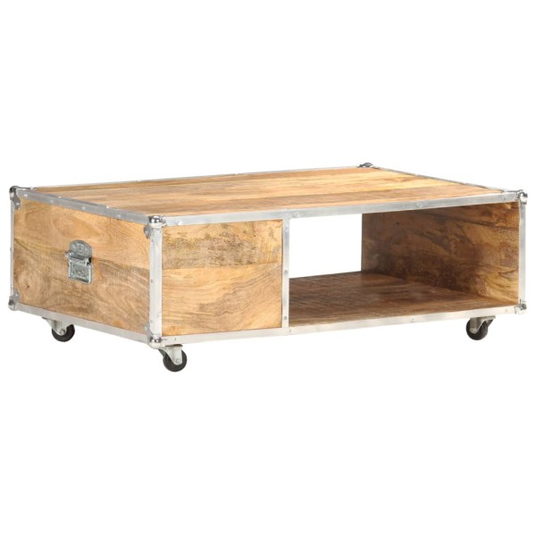 Mesa de centro de madera maciza de mango en bruto 89x59x33 cm Mesa de centro de madera maciza de mango en bruto 89x59x33 cm