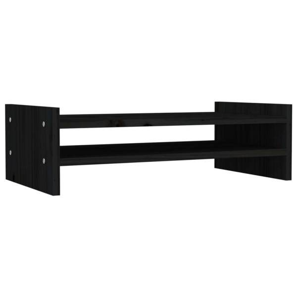 Soporte para monitor madera maciza de pino negro 50x27x15 cm Soporte para monitor madera maciza de pino negro 50x27x15 cm