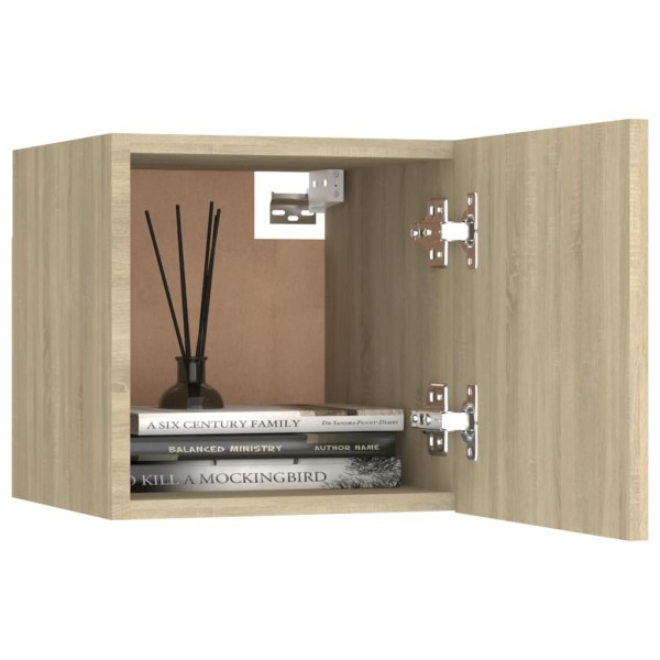 Mesita de noche madera de ingeniería roble Sonoma 30,5x30x30 cm