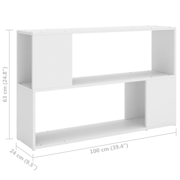 Estantería librería madera contrachapada blanco 100x24x63 cm Estantería librería madera contrachapada blanco 100x24x63 cm