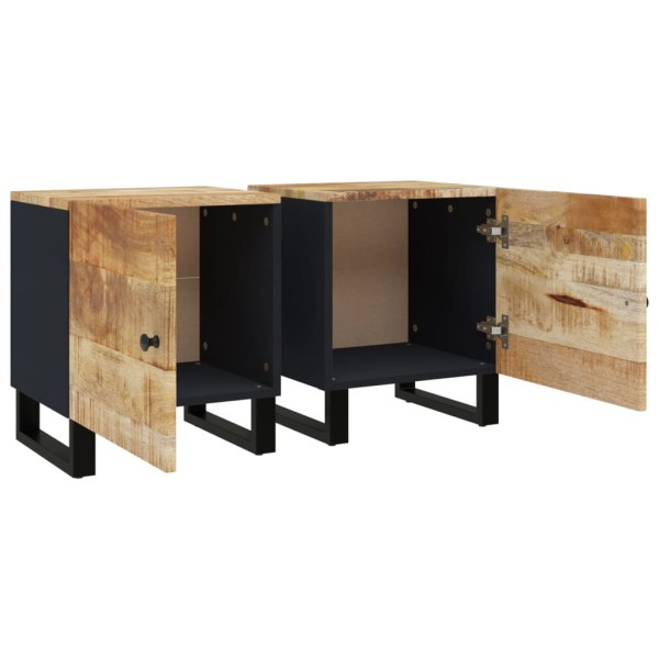 Mesitas de noche 2 uds madera maciza de mango 40x33x46 cm