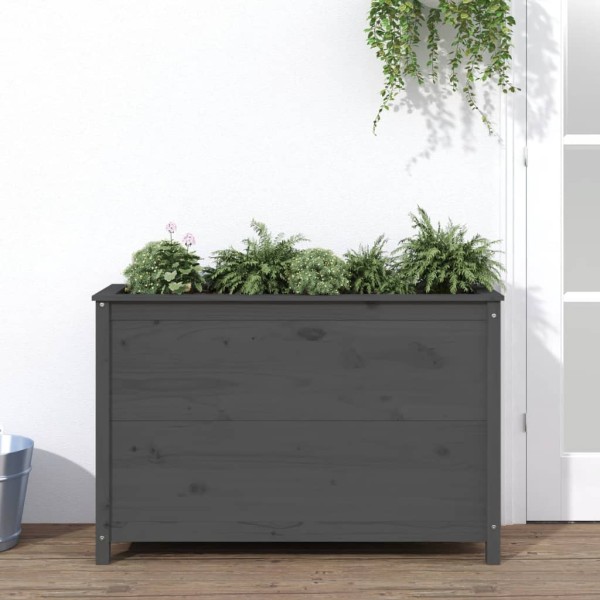 Arriate elevado de jardín madera maciza pino gris 119,5x40x78cm Arriate elevado de jardín madera maciza pino gris 119,5x40x78cm