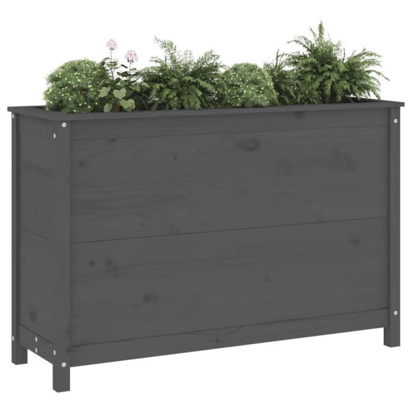 Arriate elevado de jardín madera maciza pino gris 119,5x40x78cm Arriate elevado de jardín madera maciza pino gris 119,5x40x78cm