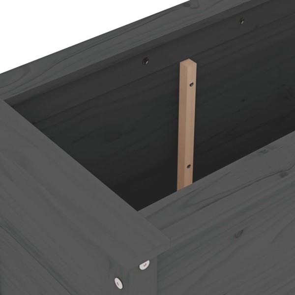 Arriate elevado de jardín madera maciza pino gris 119,5x40x78cm Arriate elevado de jardín madera maciza pino gris 119,5x40x78cm