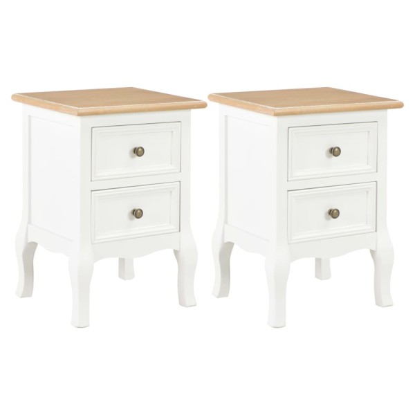 Mesitas de noche 2 unidades MDF blanco 35x30x49 cm Mesitas de noche 2 unidades MDF blanco 35x30x49 cm