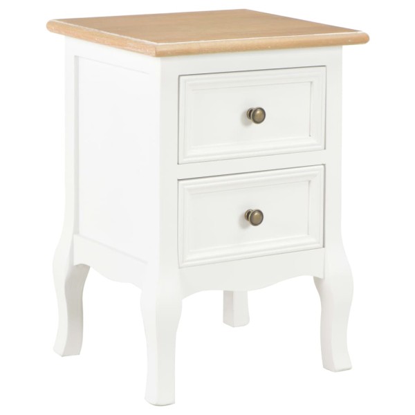 Mesitas de noche 2 unidades MDF blanco 35x30x49 cm Mesitas de noche 2 unidades MDF blanco 35x30x49 cm