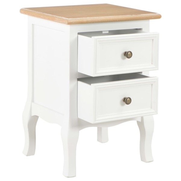 Mesitas de noche 2 unidades MDF blanco 35x30x49 cm Mesitas de noche 2 unidades MDF blanco 35x30x49 cm