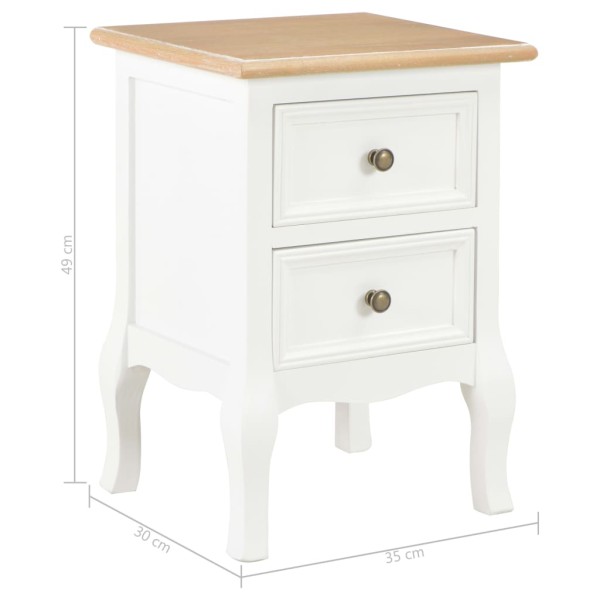 Mesitas de noche 2 unidades MDF blanco 35x30x49 cm Mesitas de noche 2 unidades MDF blanco 35x30x49 cm