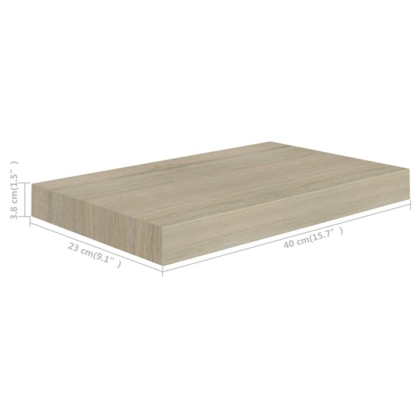 Estantes flotantes de pared 2 uds MDF roble 40x23x3,8 cm Estantes flotantes de pared 2 uds MDF roble 40x23x3,8 cm